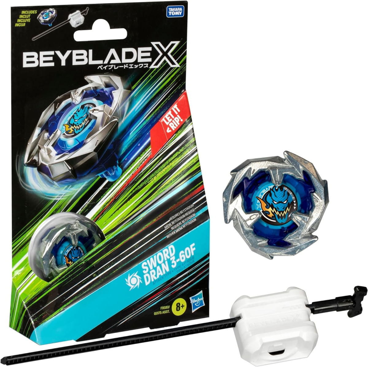 Beyblade X - Pião Sword Dran 3-60f (ataque) F9580 - PBKIDS Brinquedos