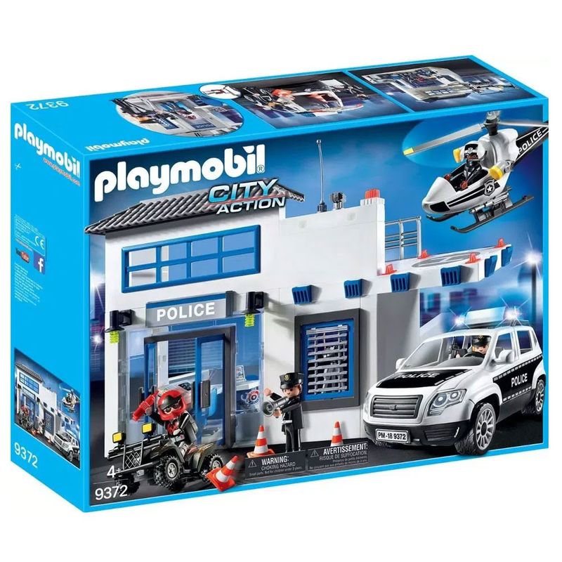 Playmobil---Posto-Policial-com-Heliponto-Carro-de-Policia-e-Helicoptero---1760_Frente