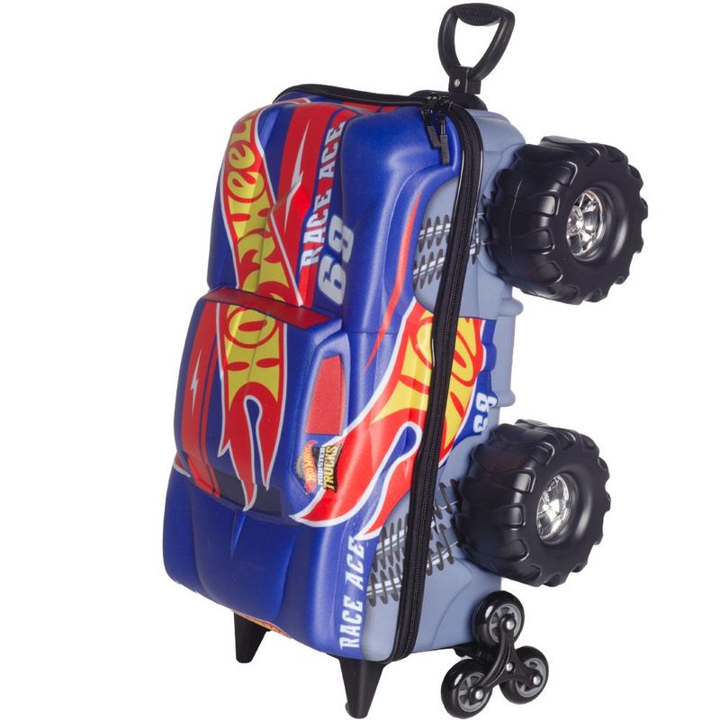 Mochila de Rodinhas 3D Maxtoy Hotwheels Race Monster Trucks Ri Happy