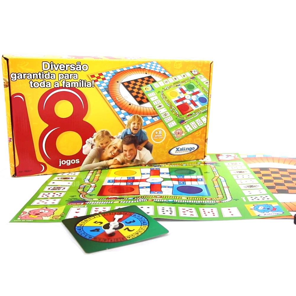 Jogo de Tabuleiro - 18 Jogos - 65587 - Xalingo - Real Brinquedos