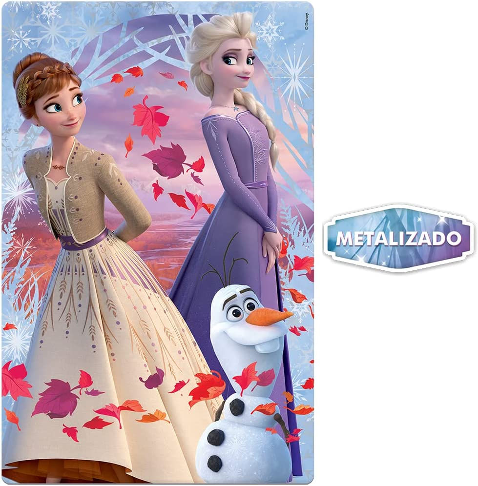 Quebra-Cabeça 100 Peças Metalizado - Frozen Disney - Toyster - Ri