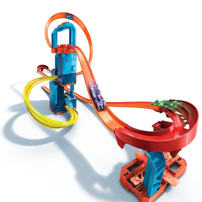 Pista De Percurso E Veículo Hot Wheels Track Builder Unlimited Kit Super Impulso Mattel 8349