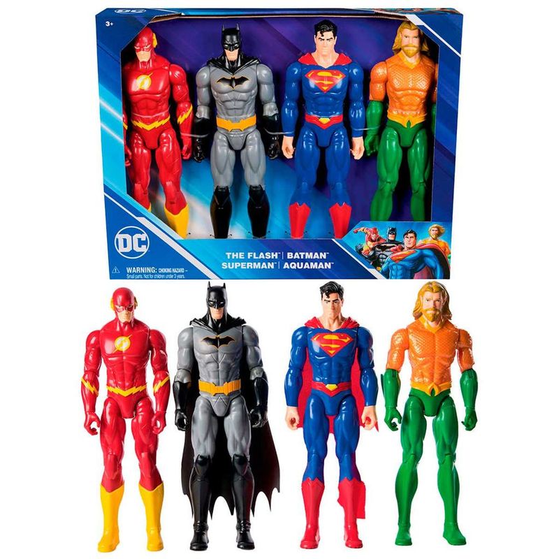 Conjunto-De-Bonecos---DC-Comics---Herois---Batman-Flash-Superman-e-Aquaman---Sunny-2