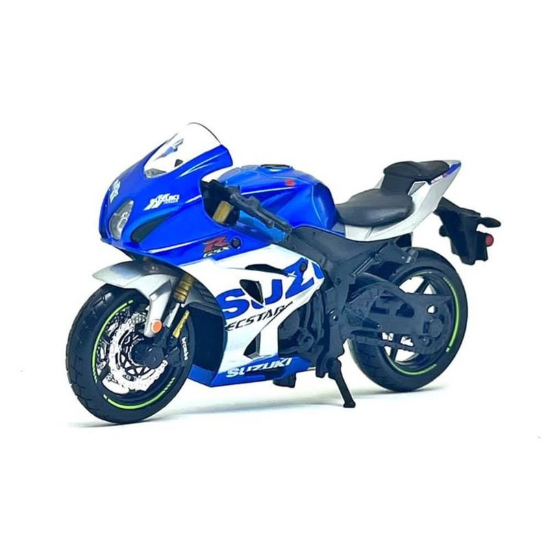 Miniatura Moto Suzuki Gsx R750 1/18 Branco E Azul Bburago