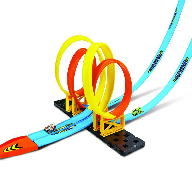 Conjunto-de-Pista-e-Carrinhos---Fresh-Metal-100---Double-Cross-Loop---Maisto-0