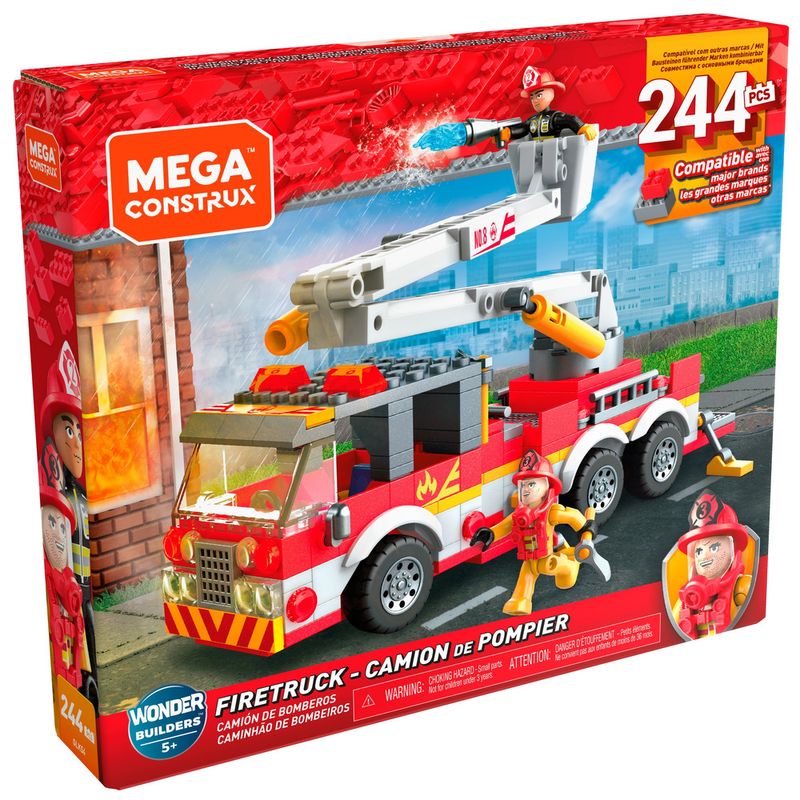 Blocos-de-Encaixe---Mega-Construx---Wonder-Builders---Caminhao-de-Bombeiro---Mattel-4