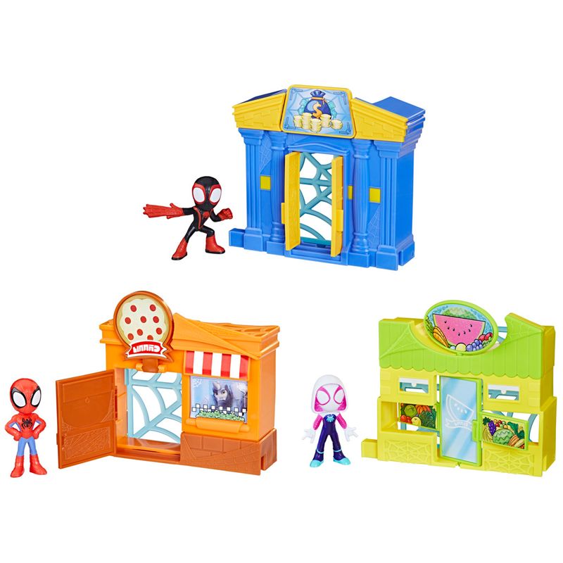 Playset-e-Mini-Figura---Marvel---Spidey-e-Seus-Amigos-Espetaculares-na-Cidade---Sortido---Hasbro-0