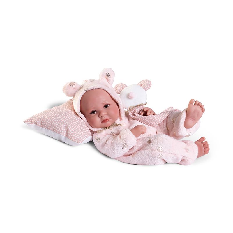 Boneca-Bebe---Recem-nascida---Antonio-Juan---Com-Pijama-de-Urso---Fun-0