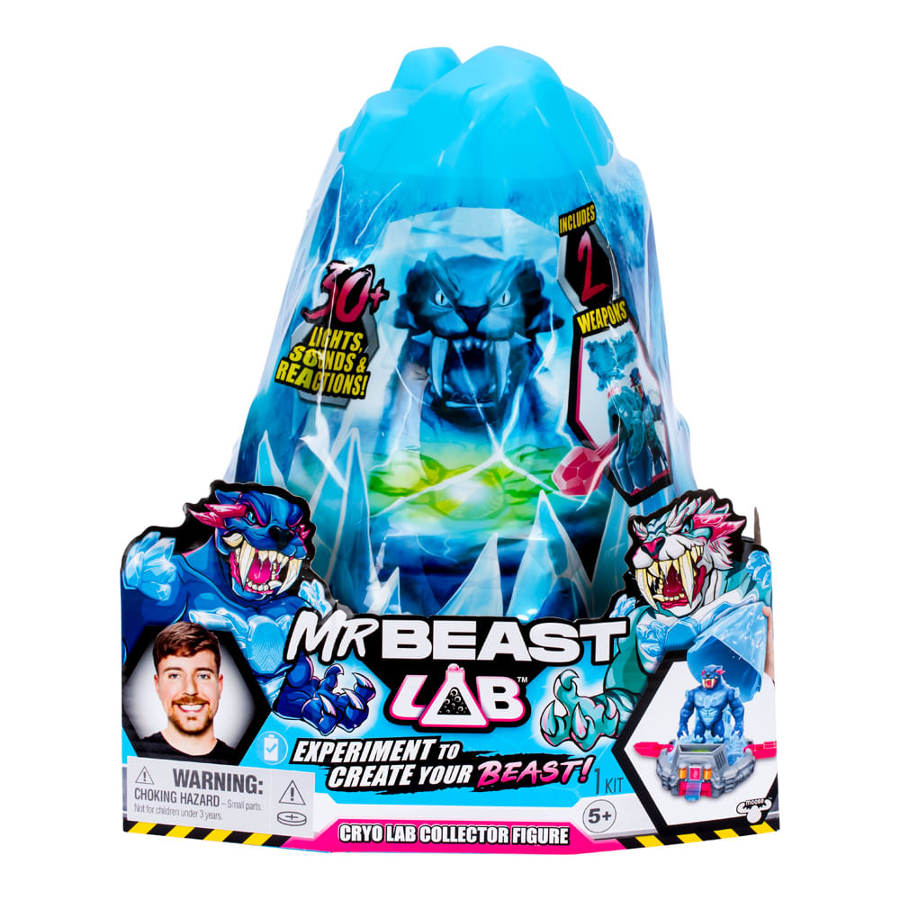Confira Boneco Colecionável - Cryo Lab MrBeast Lab - Azul
