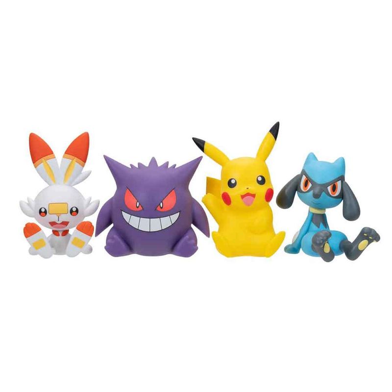 Figura-em-Vinil---Pack-com-4---4W2---Gengar---Pikachu---Scorbunny---Riolu---Sunny-0