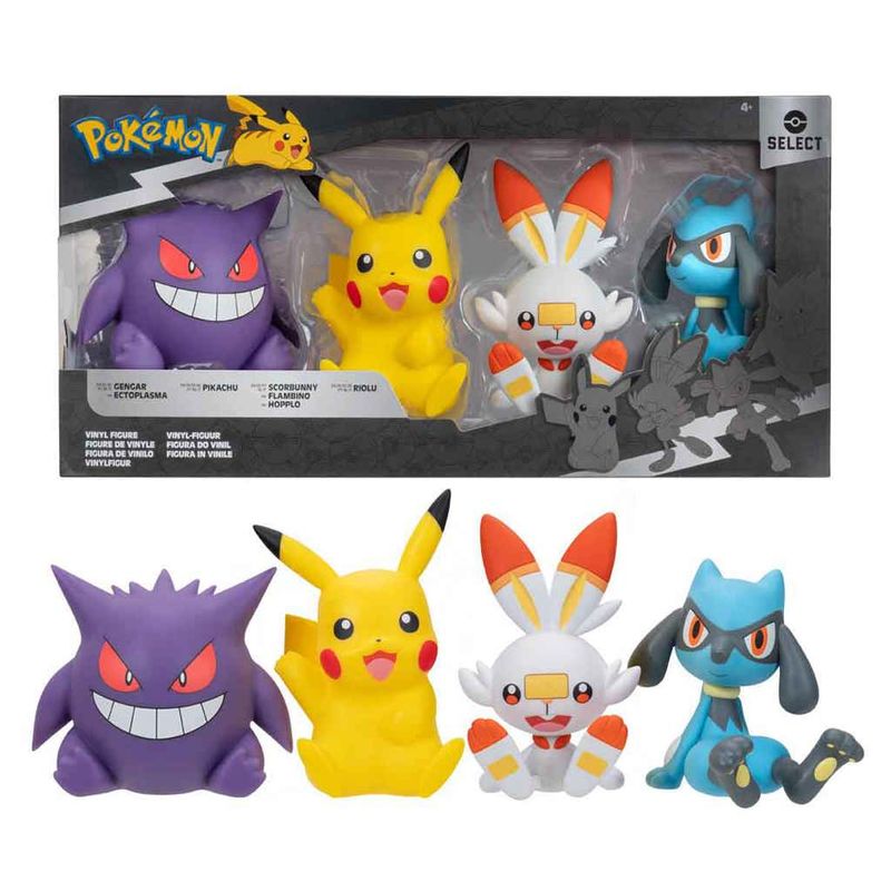 Figura-em-Vinil---Pack-com-4---4W2---Gengar---Pikachu---Scorbunny---Riolu---Sunny-1