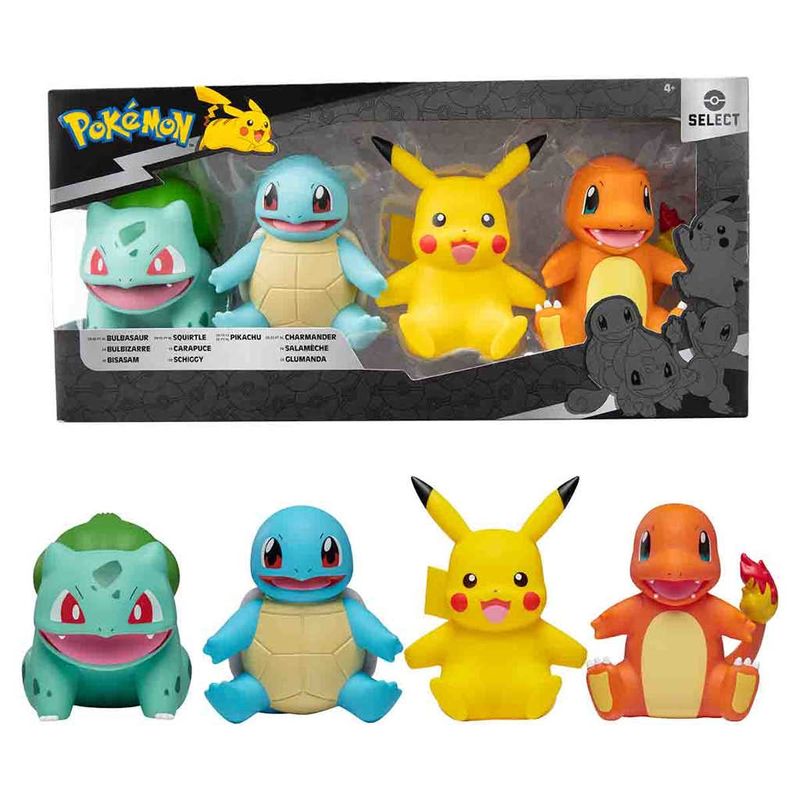 Conjunto-de-Figuras---Pokemon---Bulbasaur-Squirtle-Pikachu-e-Charmander---Sunny-1