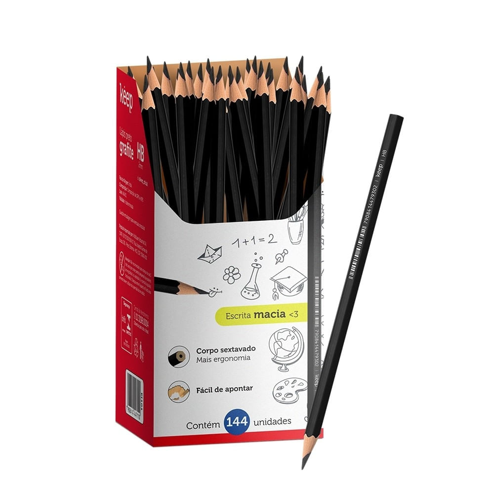 Lapis Preto HB sem Borracha Caixa c/ 144UN Keep - EI101OUT Lapis Preto HB sem Borracha Caixa c/ 144UN Keep - EI101OUT