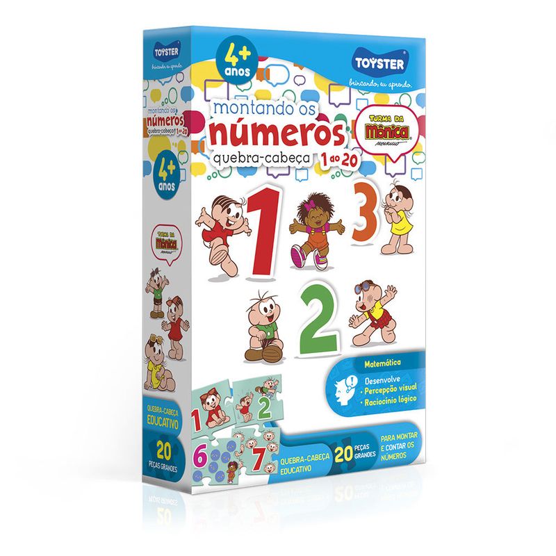 Quebra-Cabeca-Educativo---Turma-Da-Monica---Montando-Os-Numeros---20-Pecas--Toyster-0