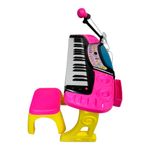 Conjunto-de-Teclado-Musical-com-Microfone-e-Banquinho---Barbie---Com-Som-e-Luz---Rosa---Fun-3