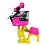 Conjunto-de-Teclado-Musical-com-Microfone-e-Banquinho---Barbie---Com-Som-e-Luz---Rosa---Fun-5