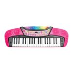 Conjunto-de-Teclado-Musical-com-Microfone-e-Banquinho---Barbie---Com-Som-e-Luz---Rosa---Fun-6