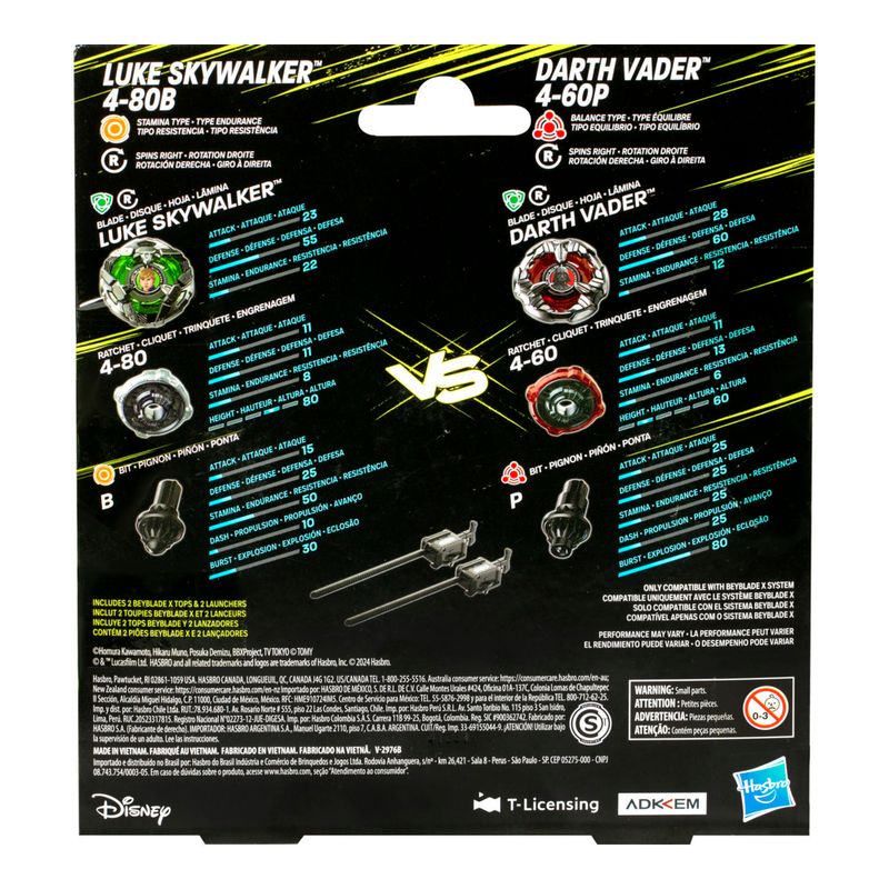 Lancador-e-Piao---Beyblade-X-e-Star-Wars---Luke-Skywalker-4-80B-vs-Darth-Vader-4-60B---Hasbro-3