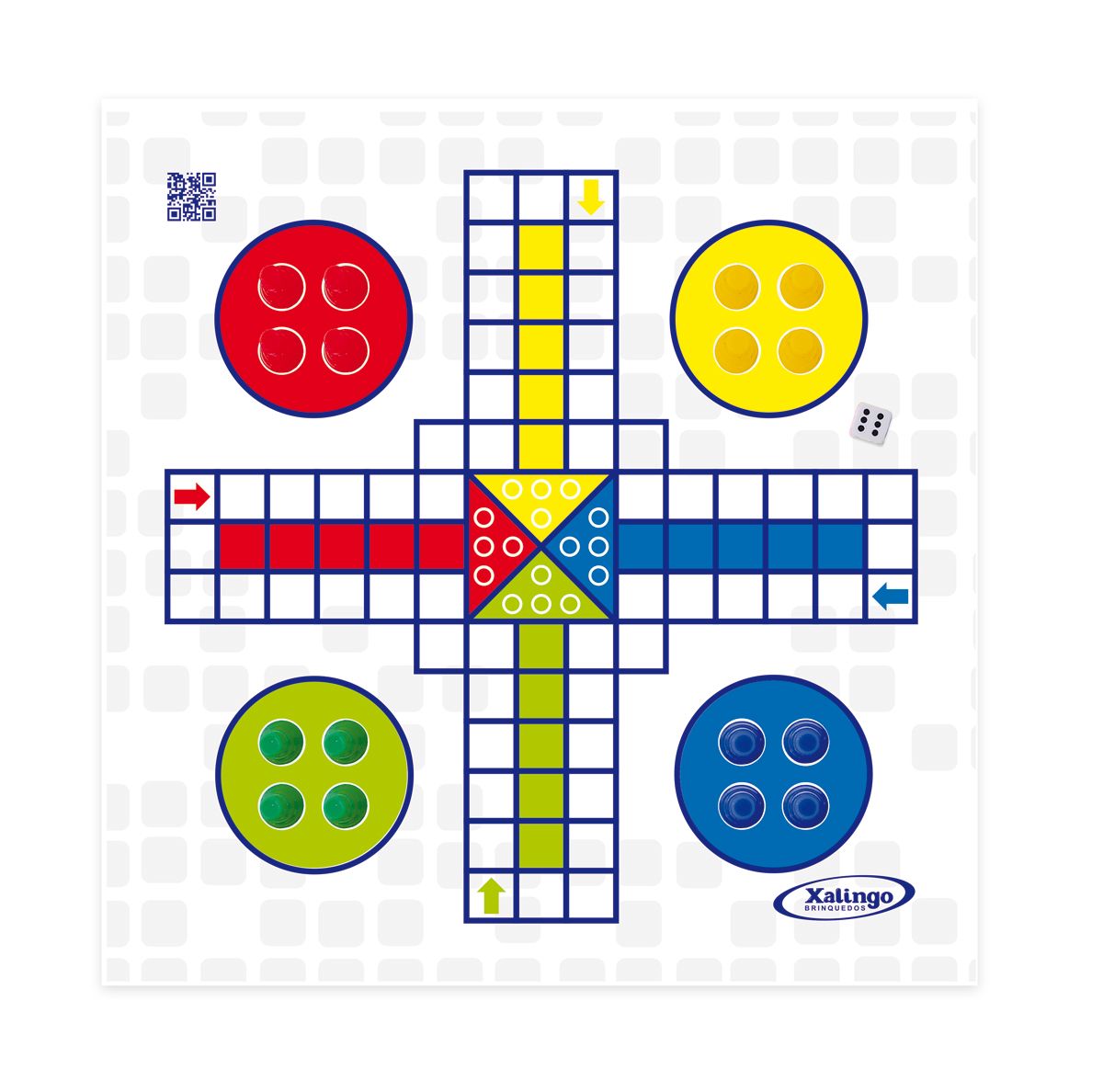 Jogo de Tabuleiro Ludo em madeira - Ri Happy