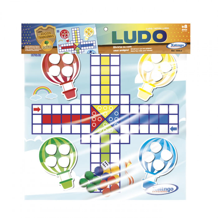 Ludo Clássico Brinquedo Educativo de Madeira - Jogo Tradicional