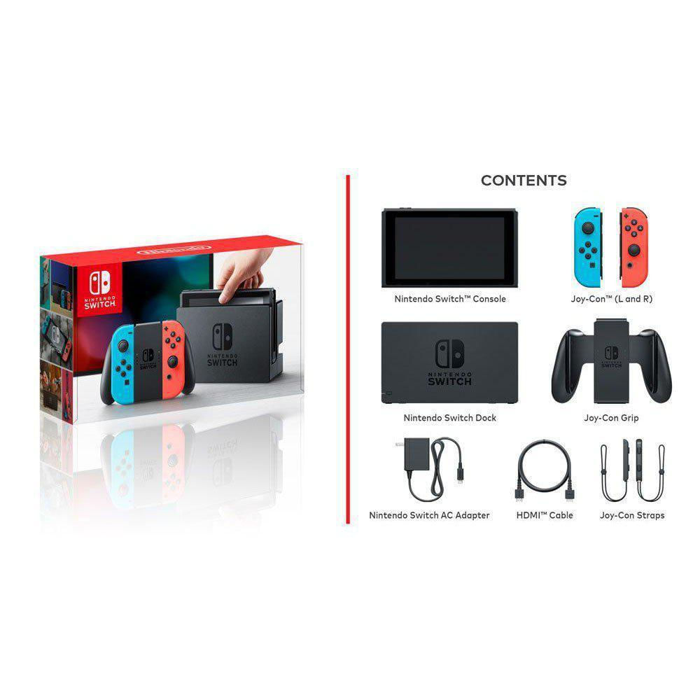 Console New Nintendo Switch Azul/Vermelho Neon - Ri Happy