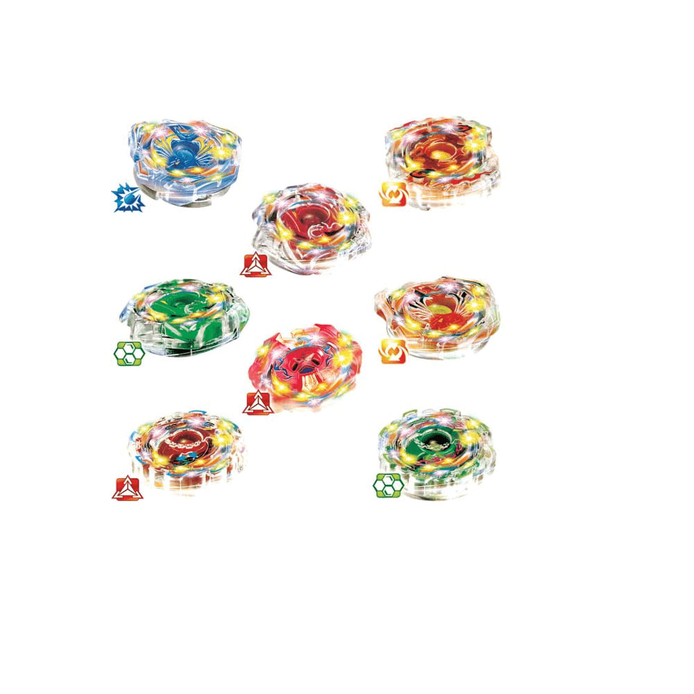 メリー様４点 Pião Lançador Zip Zap Com Luz Cores Sortidas DMT5388 - DM Toys