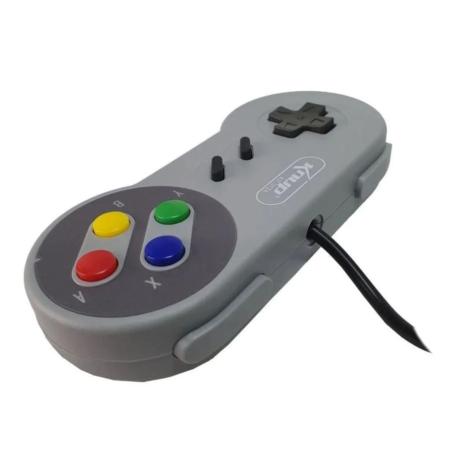 Controle Joystick para PC SNES USB Cinza Knup - KP-3124 - Ri Happy