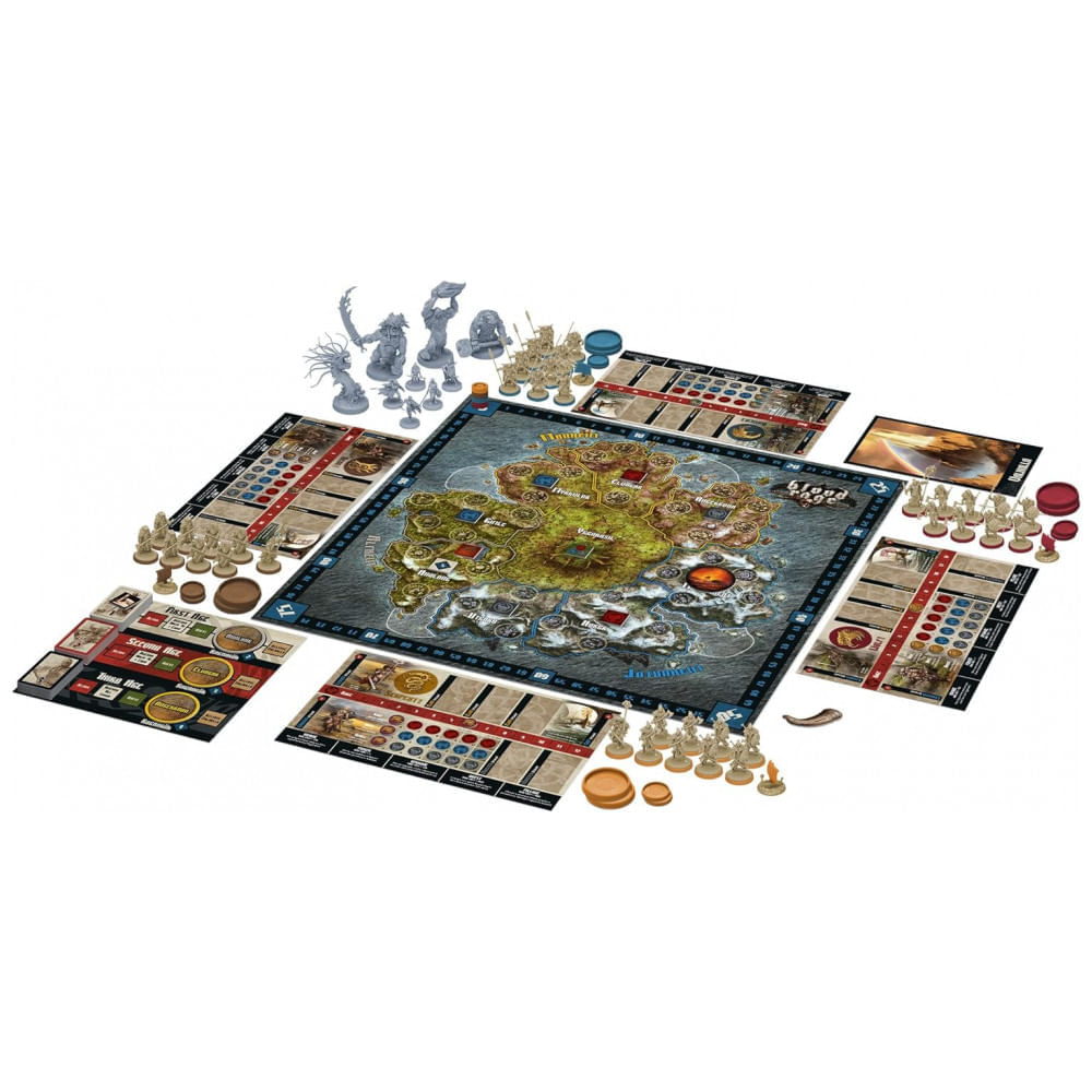 Jogo de Estratégia Blood Rage 2 a 4 Jogadores, Para Maiores de 14 Anos, CMON BLR001, Preto