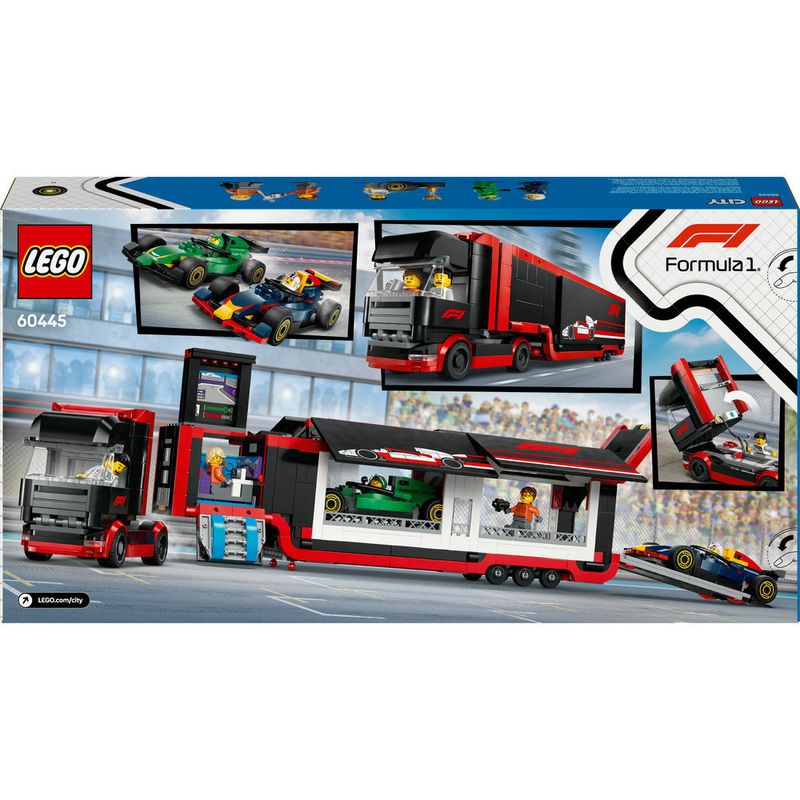 LEGO---City-Formula-1---Caminhao-de-F1-com-Carros-de-F1-RB20-e-AMR24---60445-6