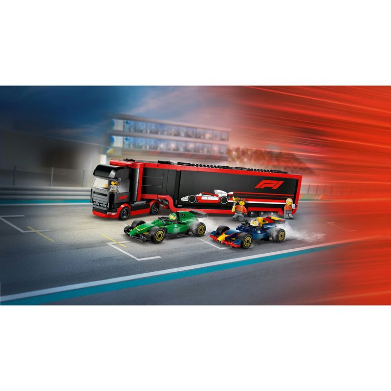 LEGO---City-Formula-1---Caminhao-de-F1-com-Carros-de-F1-RB20-e-AMR24---60445-12