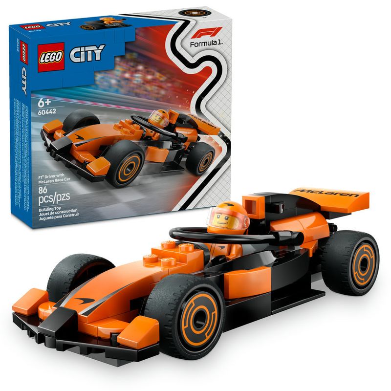 LEGO---City-Formula-1---Piloto-de-F1-com-Carro-de-Corrida-da-Mclaren---60442-0