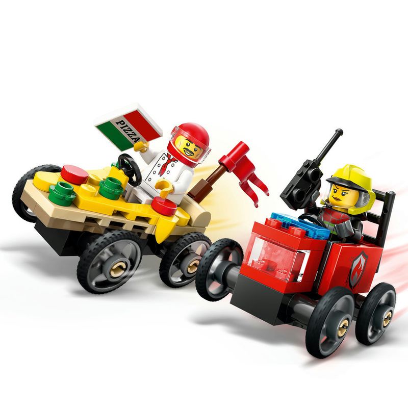 LEGO---City-Great-Vehicles---Pack-de-Carros-de-Corrida-Pizza-vs-Caminhao-dos-Bombeiros---60458-10