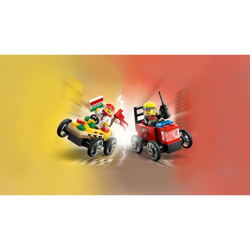 LEGO---City-Great-Vehicles---Pack-de-Carros-de-Corrida-Pizza-vs-Caminhao-dos-Bombeiros---60458-14