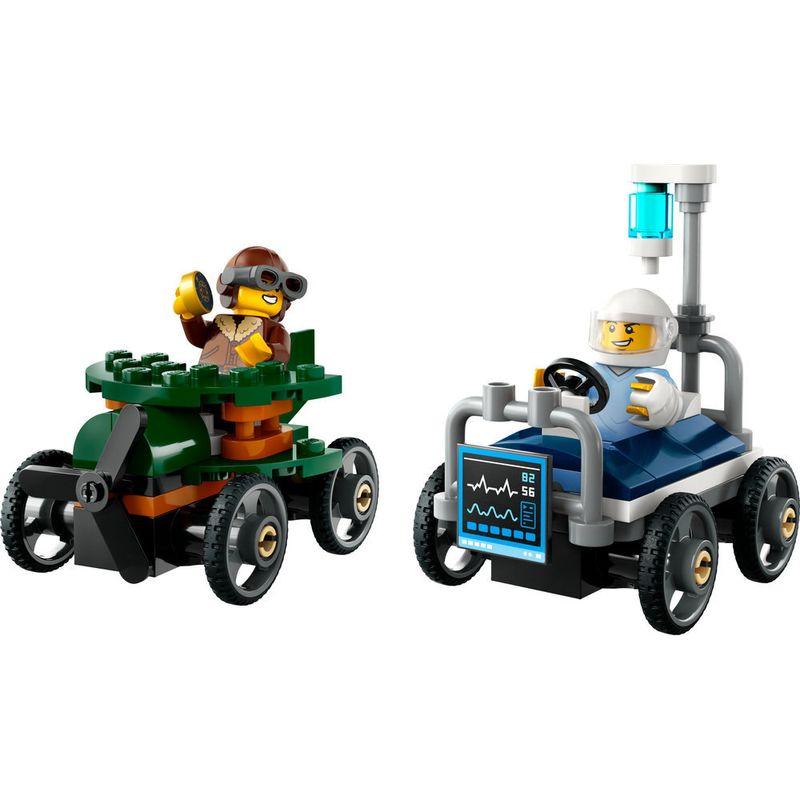 LEGO---City-Great-Vehicles---Pack-de-Carros-de-Corrida-Aviao-vs-Leito-de-Hospital---60459-2