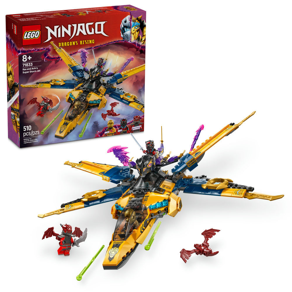 Confira LEGO - Ninjago - Superjato da Tempestade de Ras e Arin