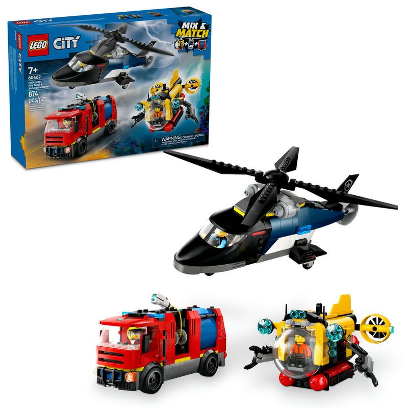 LEGO---City-Great-Vehicles---Remix-de-Helicoptero-Caminhao-dos-Bombeiros-e-Submarino---60462-0