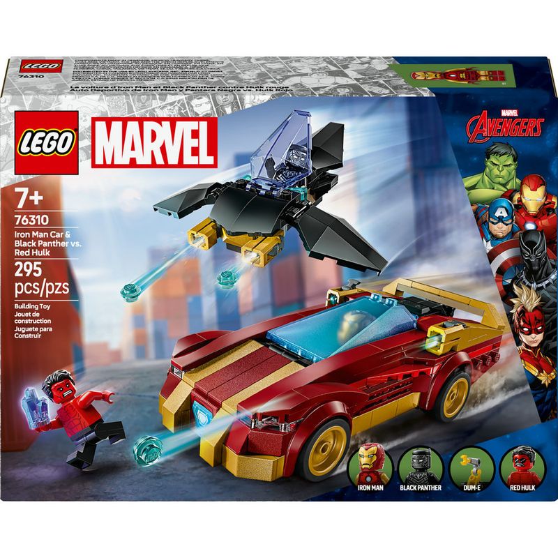 LEGO---Super-Heroes-Marvel---Carro-do-Homem-de-Ferro-e-Pantera-Negra-vs-Hulk-Vermelho---76310-1