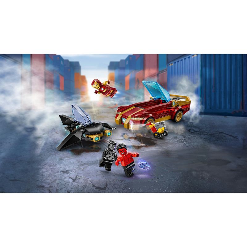 LEGO---Super-Heroes-Marvel---Carro-do-Homem-de-Ferro-e-Pantera-Negra-vs-Hulk-Vermelho---76310-13