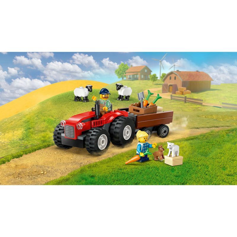 LEGO---City-Great-Vehicles---Trator-de-Fazenda-Vermelho-com-Trailer-e-Ovelhas---60461-12