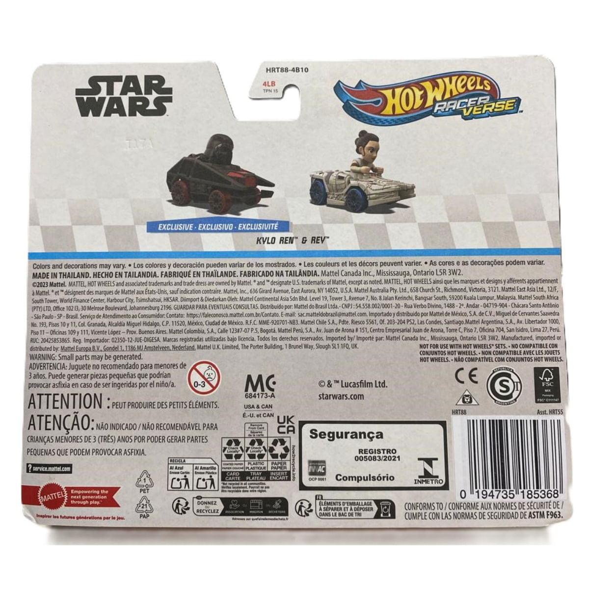 Hot Wheels Star Wars Racer Verse kylo Ren e Rey Colecionador - Ri