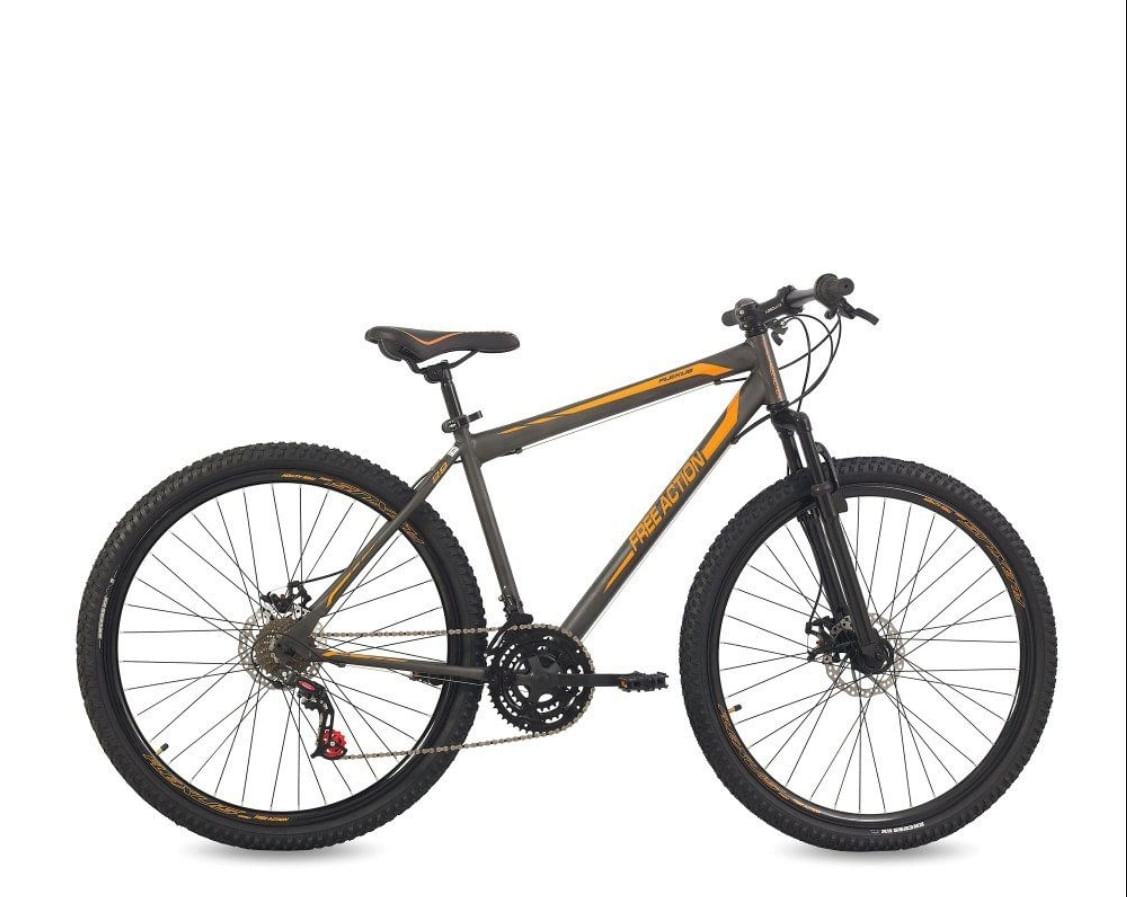 Bicicleta Aro 29 Disk Brake Grafite/Laranja - Free Action - Ri Happy
