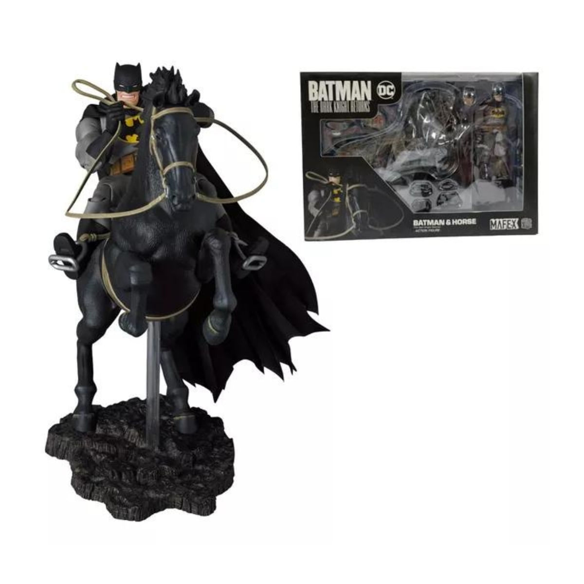 Boneco MAFEX No.205 Batman & Horse The Dark Knight Returns - Ri Happy