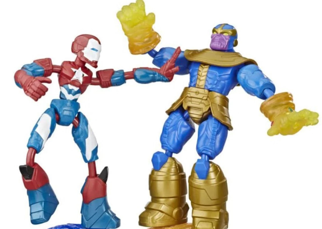 Conjunto De Bonecos Articulados - Disney - Marvel - Bend And Flex - Iron Patriot e Thanos - Hasbro