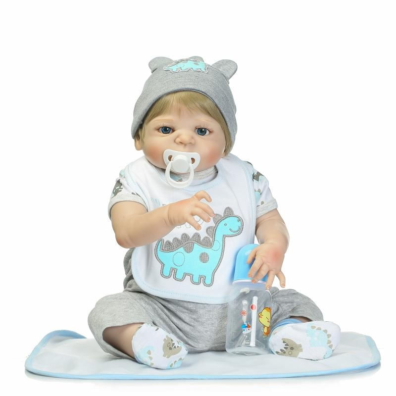 Bebê Reborn Menino Realista 100% Silicone 57cm Dino Ri Happy