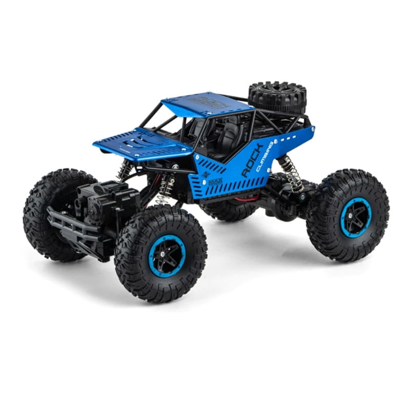 Carro Carrinho De Controle Jeep Rally Off-road 4x4 Rock Azul