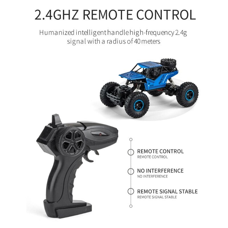 Carro Carrinho De Controle Jeep Rally Off-road 4x4 Rock Azul