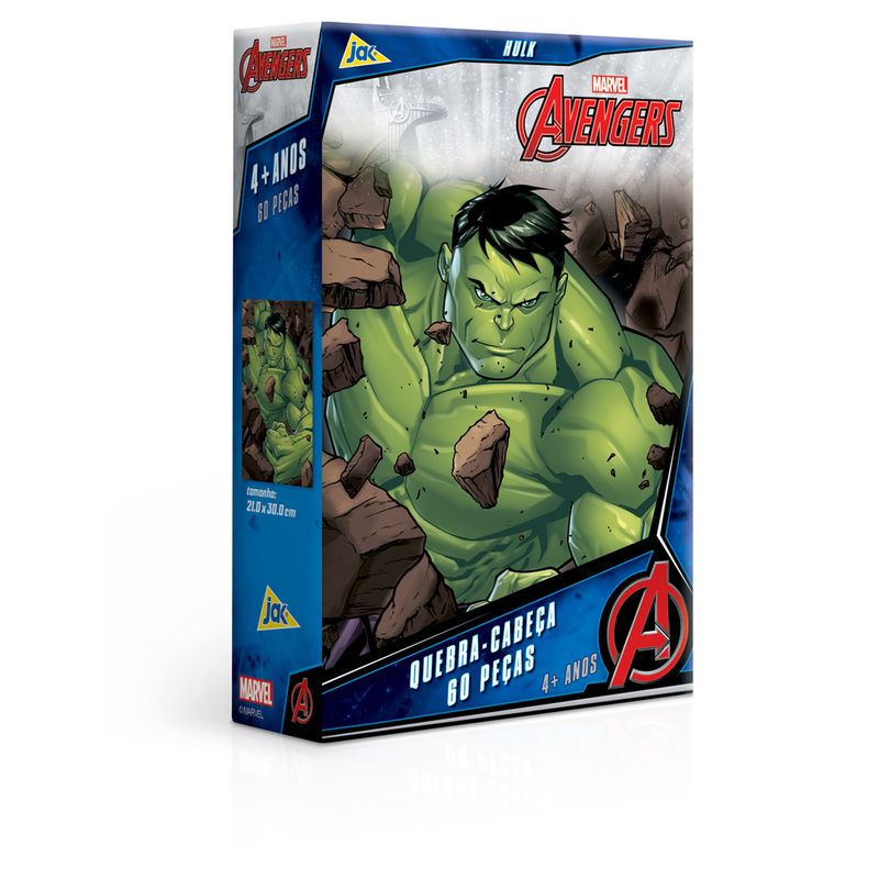 Quebra-Cabeca---60-pecas---Marvel---Jak---Os-Vingadores---Hulk---Toyster-0