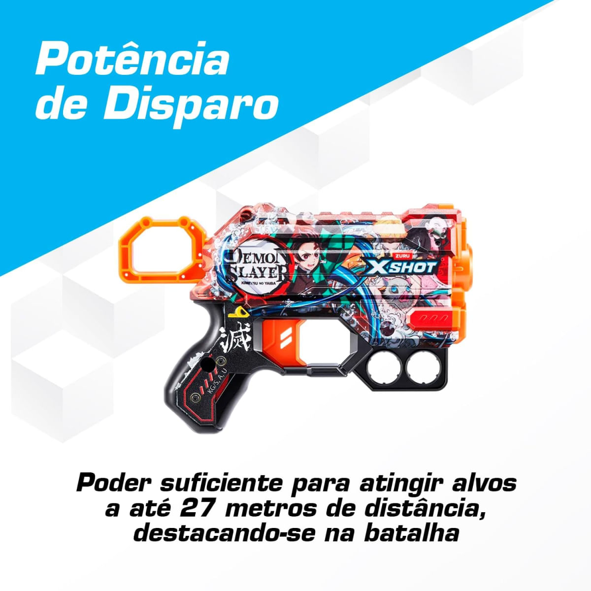 LANÇADOR X-SHOT - SKINS - MENACE - DEMON SLAYER - 8 DARDOS