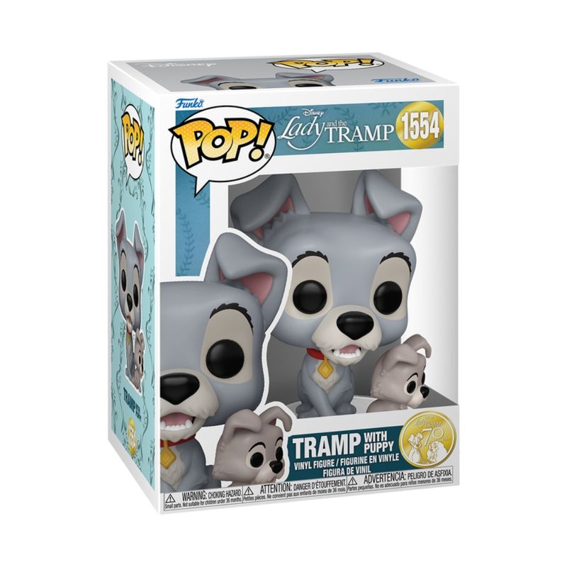 Boneco-Funko-POP----Disney---A-Dama-e-o-Vagabundo---70-Anos---Vagabundo-e-Filhote---Candide-1