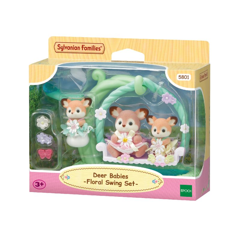 Sylvanian-Families---Bebes-Cervos---Conjunto-Balanco-Floral---Epoch-0
